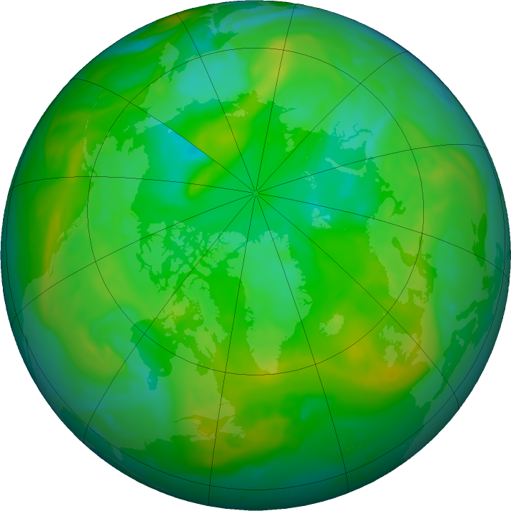 Arctic ozone map for 12 July 2016